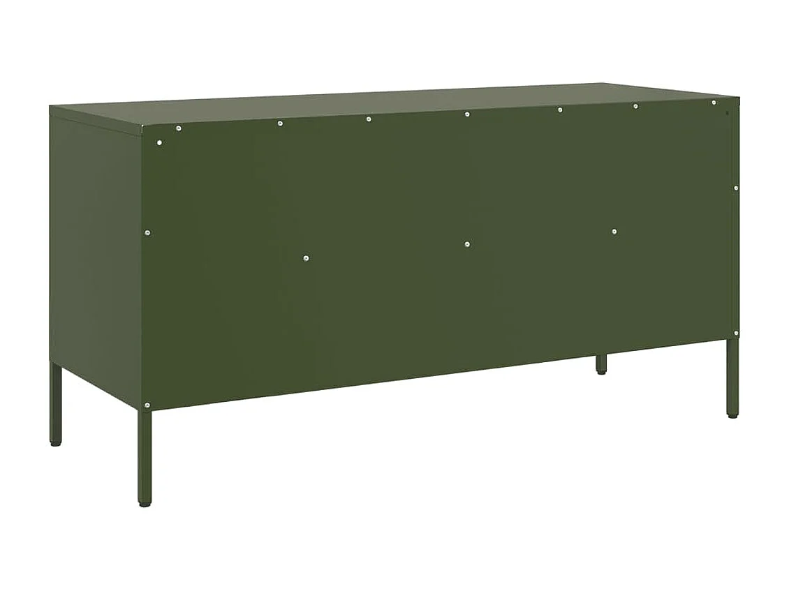 Meuble TV vert olive 100,5x39x50,5 cm acier