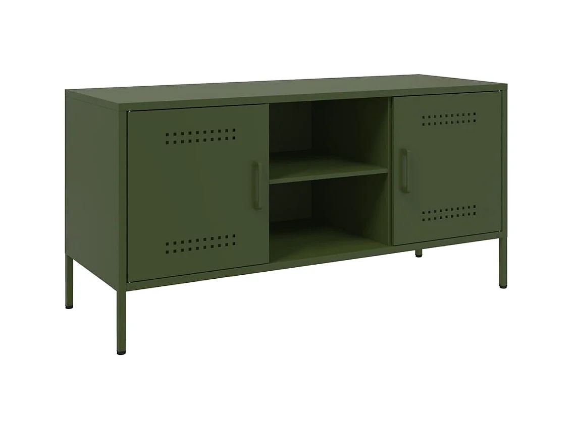 Mobile TV Verde Oliva 100,5x39x50,5 cm in Acciaio