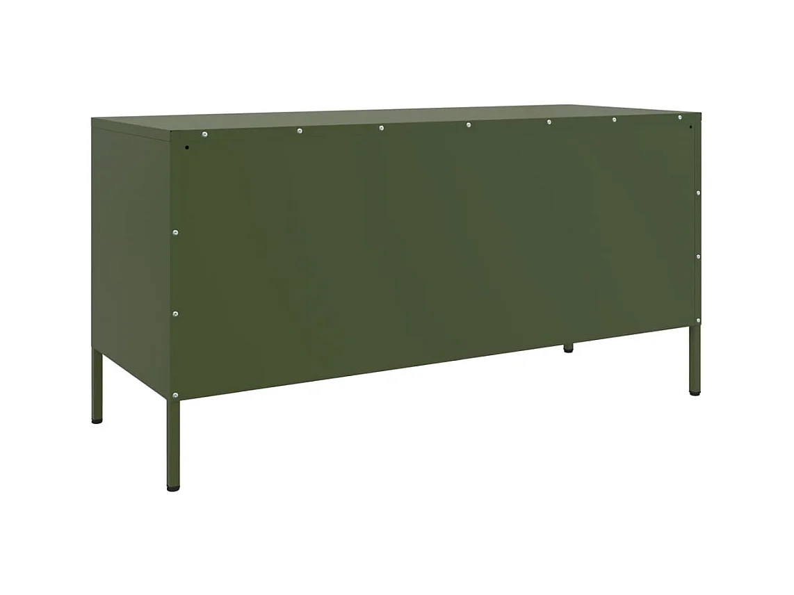 Mobile TV Verde Oliva 100,5x39x50,5 cm in Acciaio