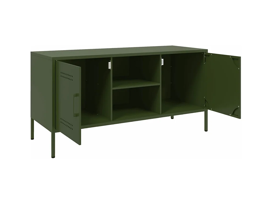 Mobile TV Verde Oliva 100,5x39x50,5 cm in Acciaio