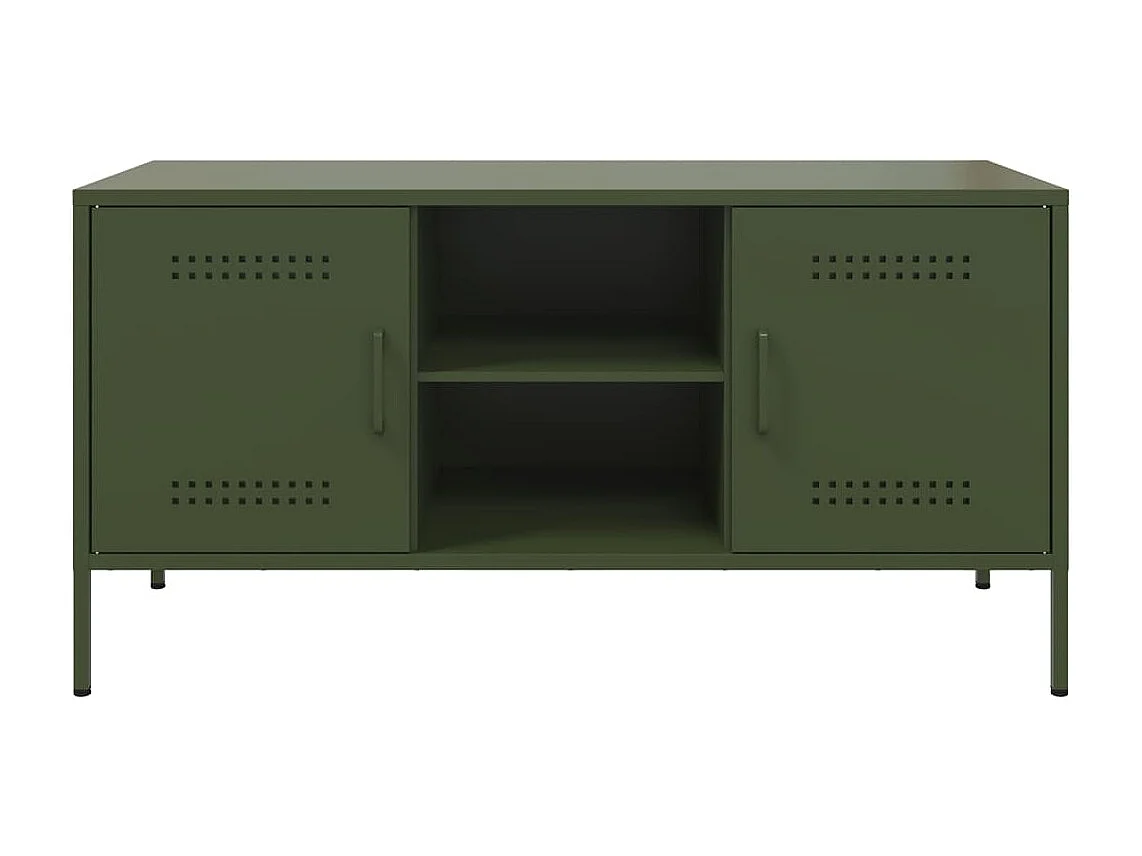 Móvel de TV 100,5x39x50,5 aço verde-azeitona