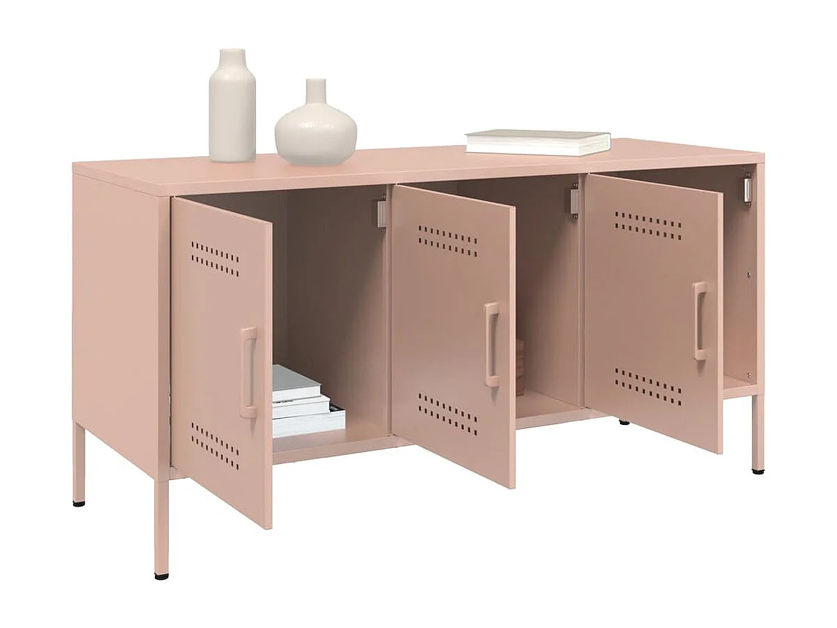 Tv-meubel 100,5x39x50,5 cm staal roze