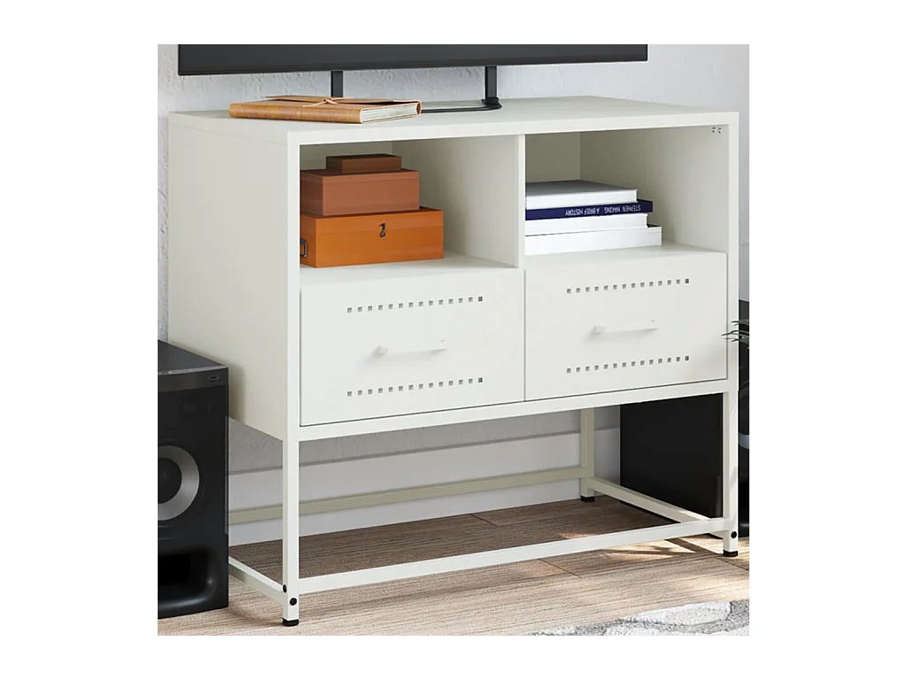 TV-Schrank Weiß 68x39x60,5 cm Stahl