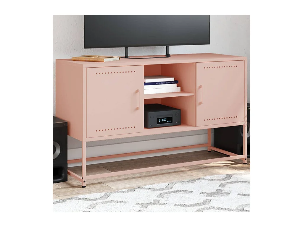 TV-Schrank Rosa 100,5x39x60,5 cm Stahl