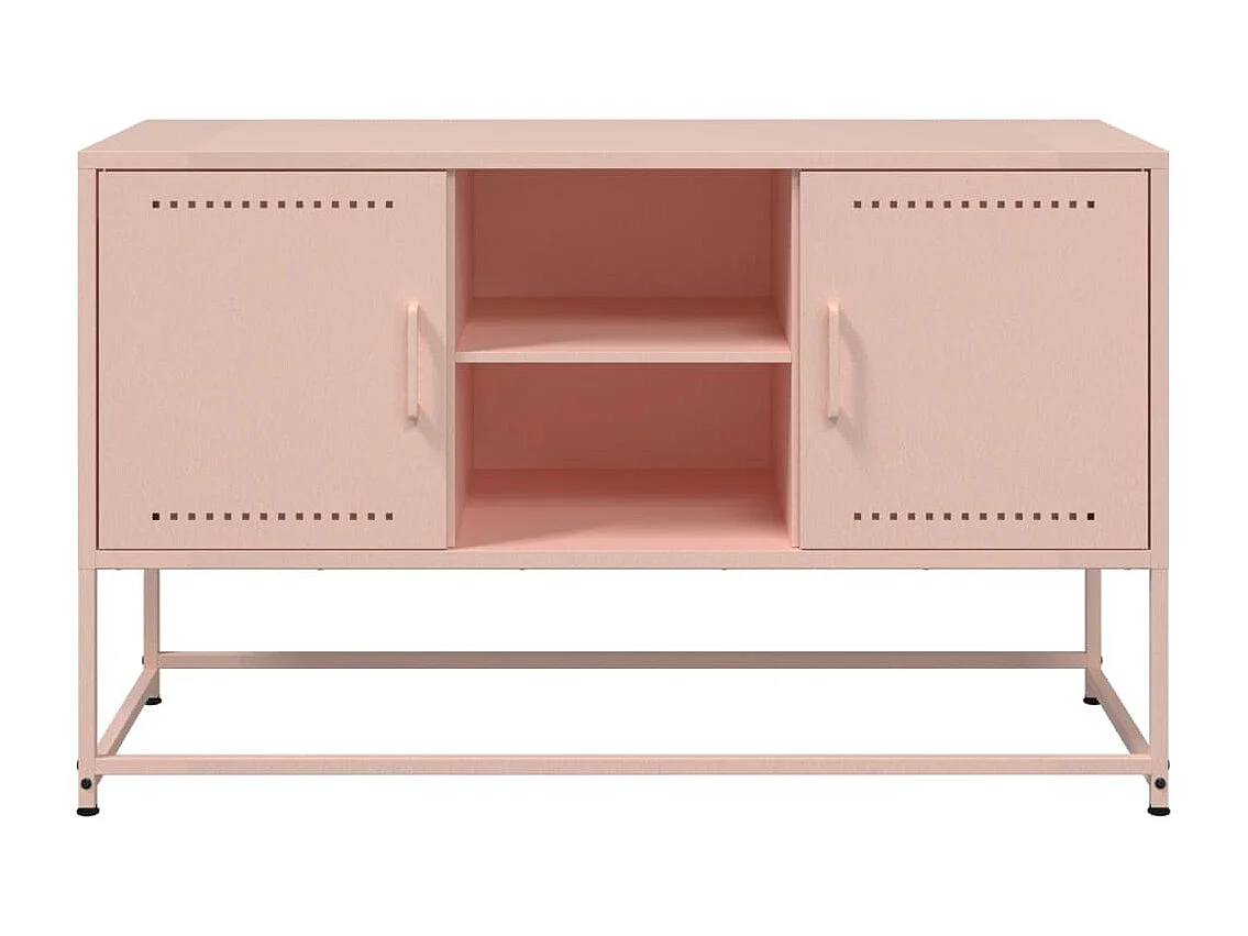 Mueble para TV de acero rosa 100,5x39x60,5 cm