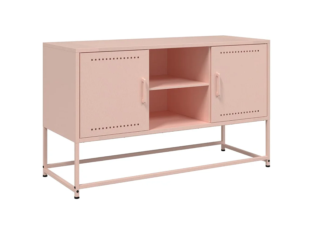Meuble TV rose 100,5x39x60,5 cm acier