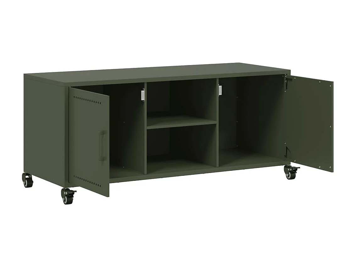 Móvel de TV 100,5x39x43,5 cm aço verde-azeitona