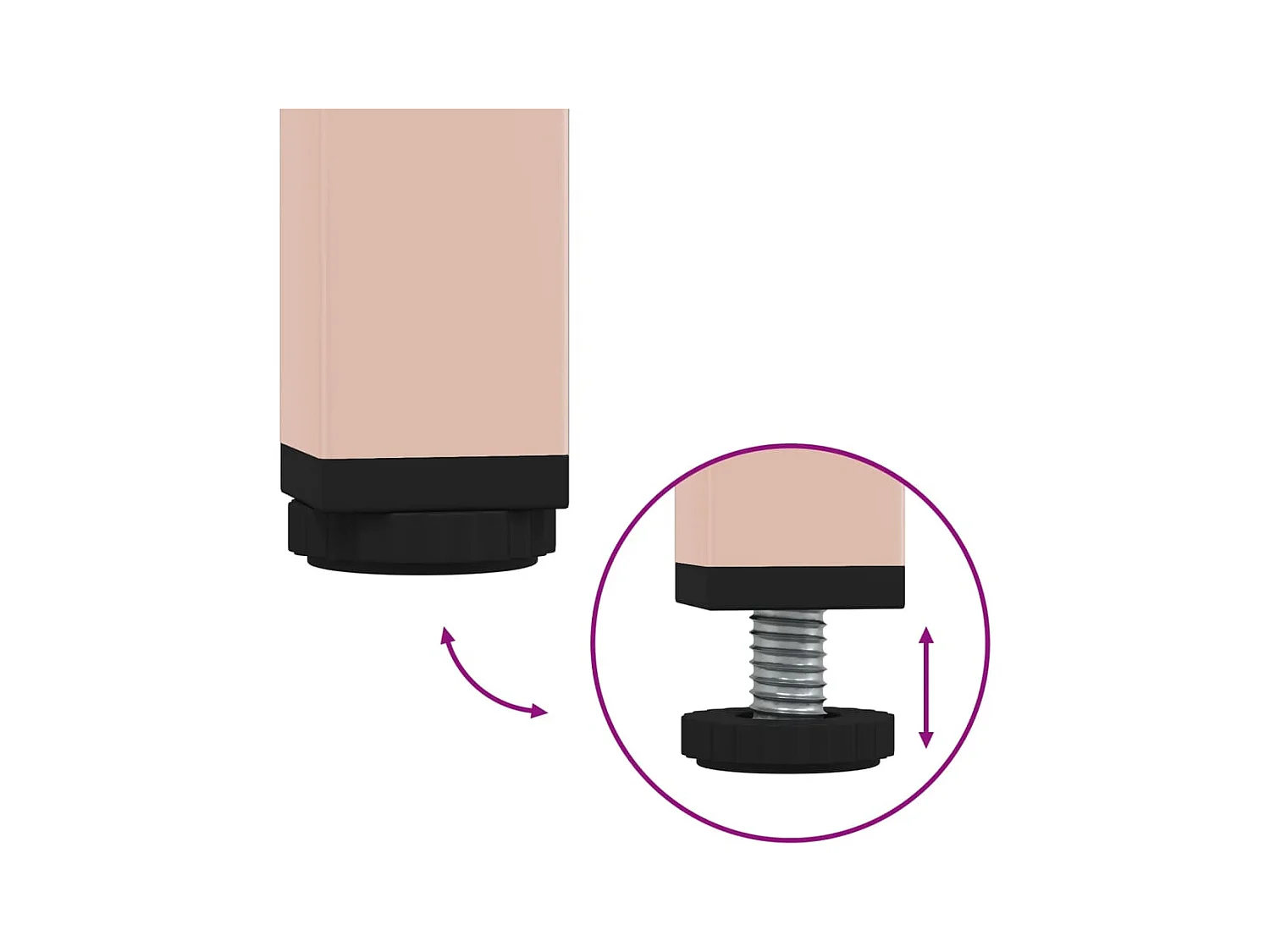 Meuble TV rose 68x39x50,5 cm acier