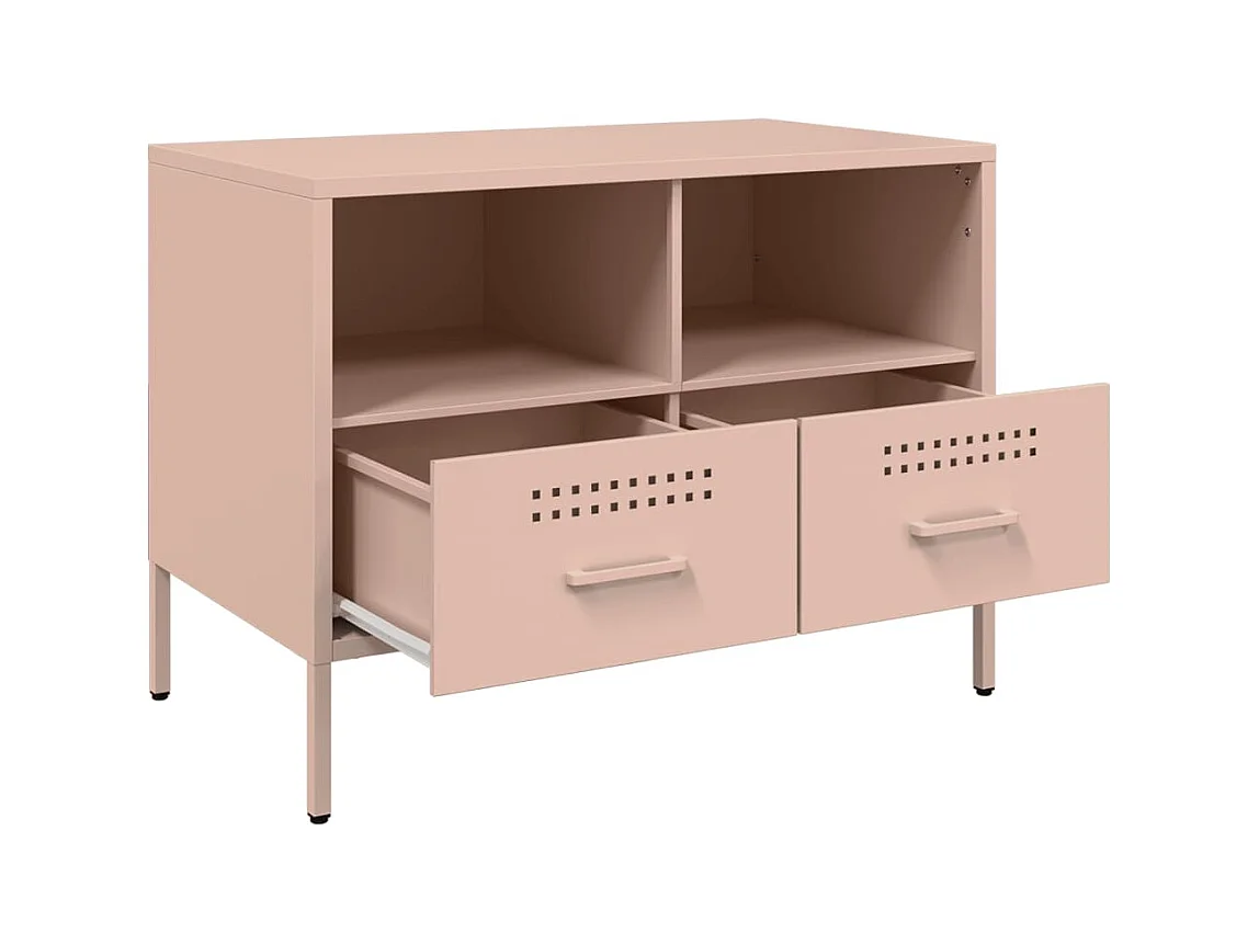 Meuble TV rose 68x39x50,5 cm acier