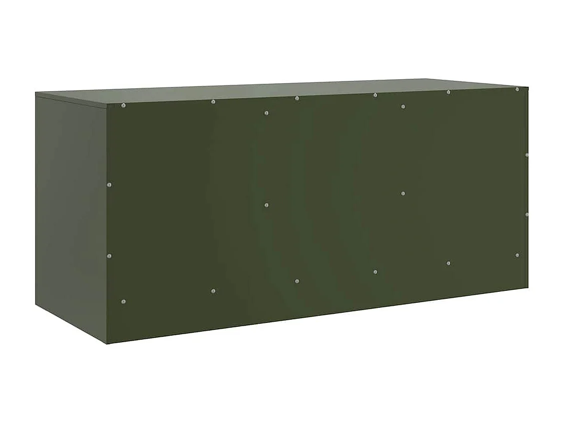 Meuble TV vert olive 99x39x44 cm acier