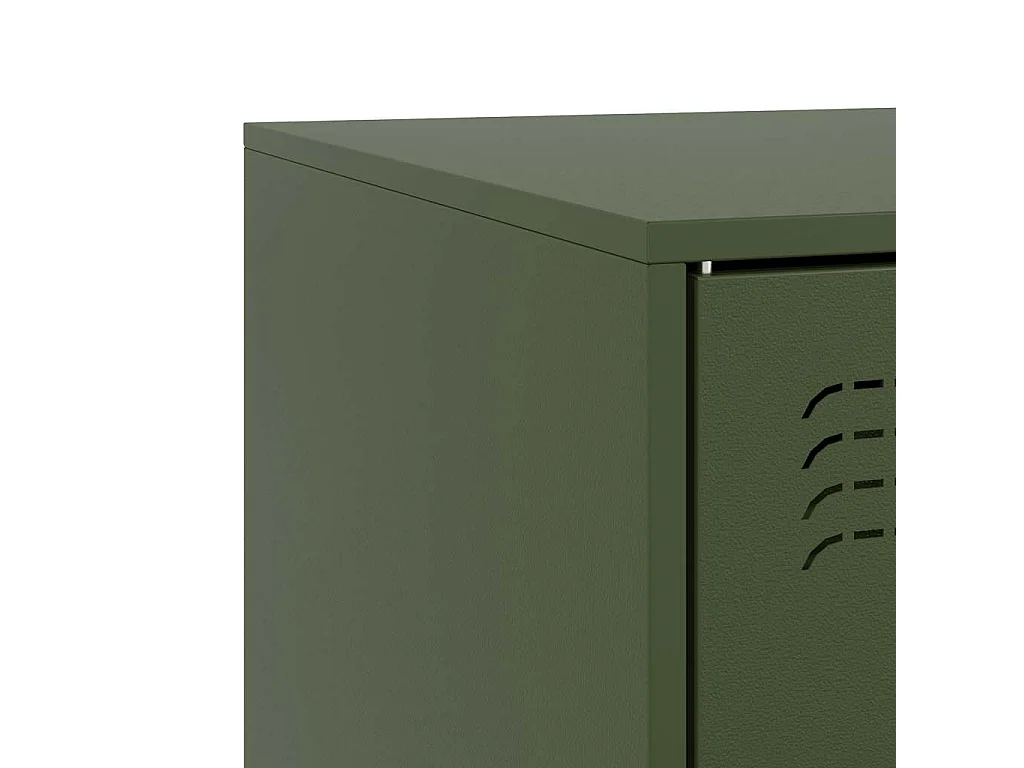 Meuble TV vert olive 99x39x44 cm acier