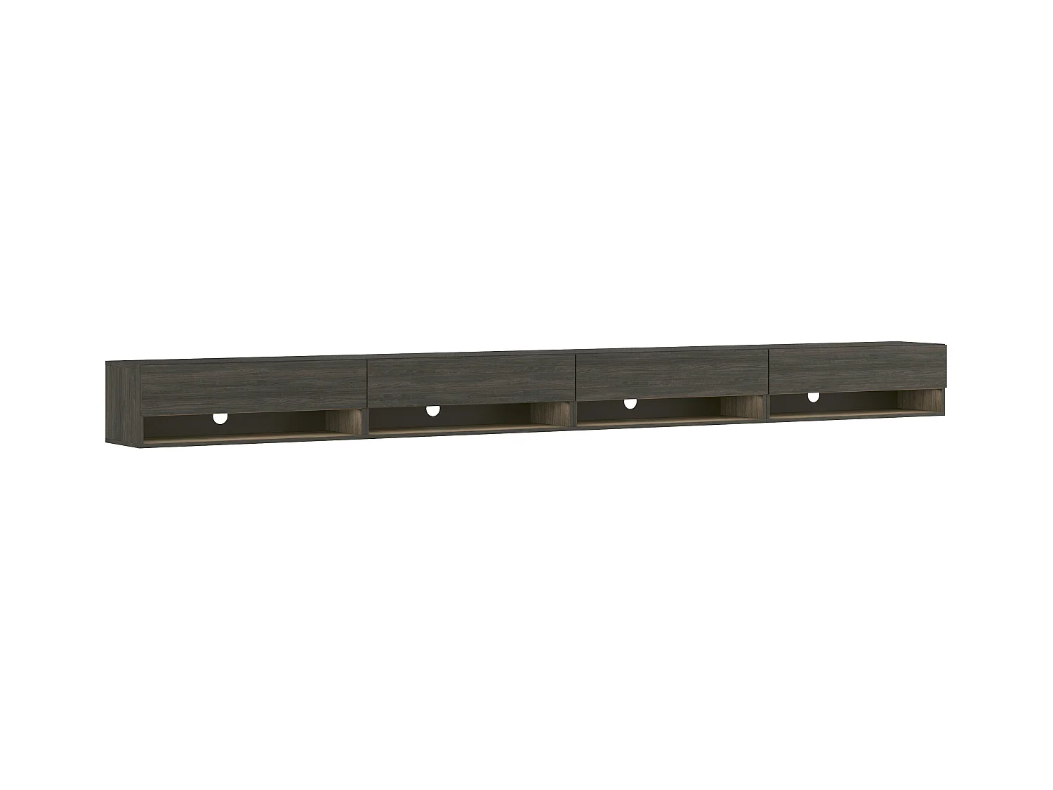 Meuble TV, Banc Télé, 360x34x30cm, LED, Meubles de salon, Noir