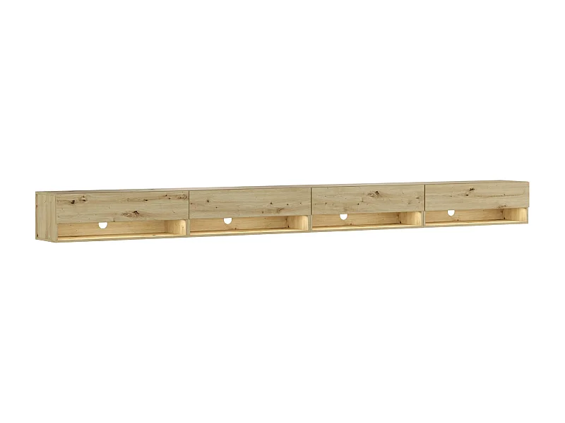TV-Schrank, Lowboard, 360x30x34cm, LED, Fernsehtisch, Eiche