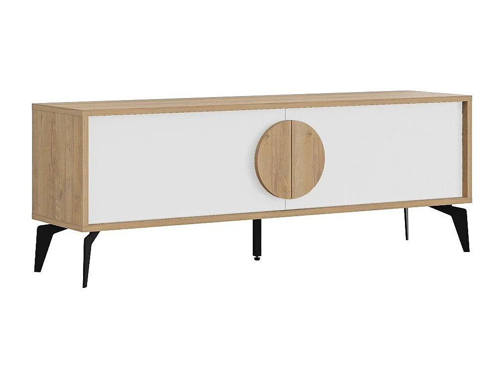 Meuble TV 2 portes avec pieds en métal L140 cm - VAE