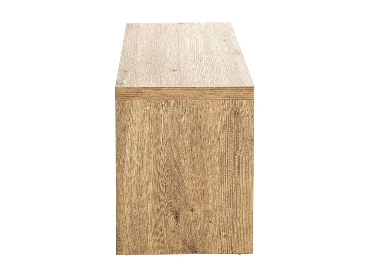 Banc à chaussures, meuble à chaussures en bois coloris chêne et métal noir  -longueur 70 x profondeur 30  x hauteur 40 cm