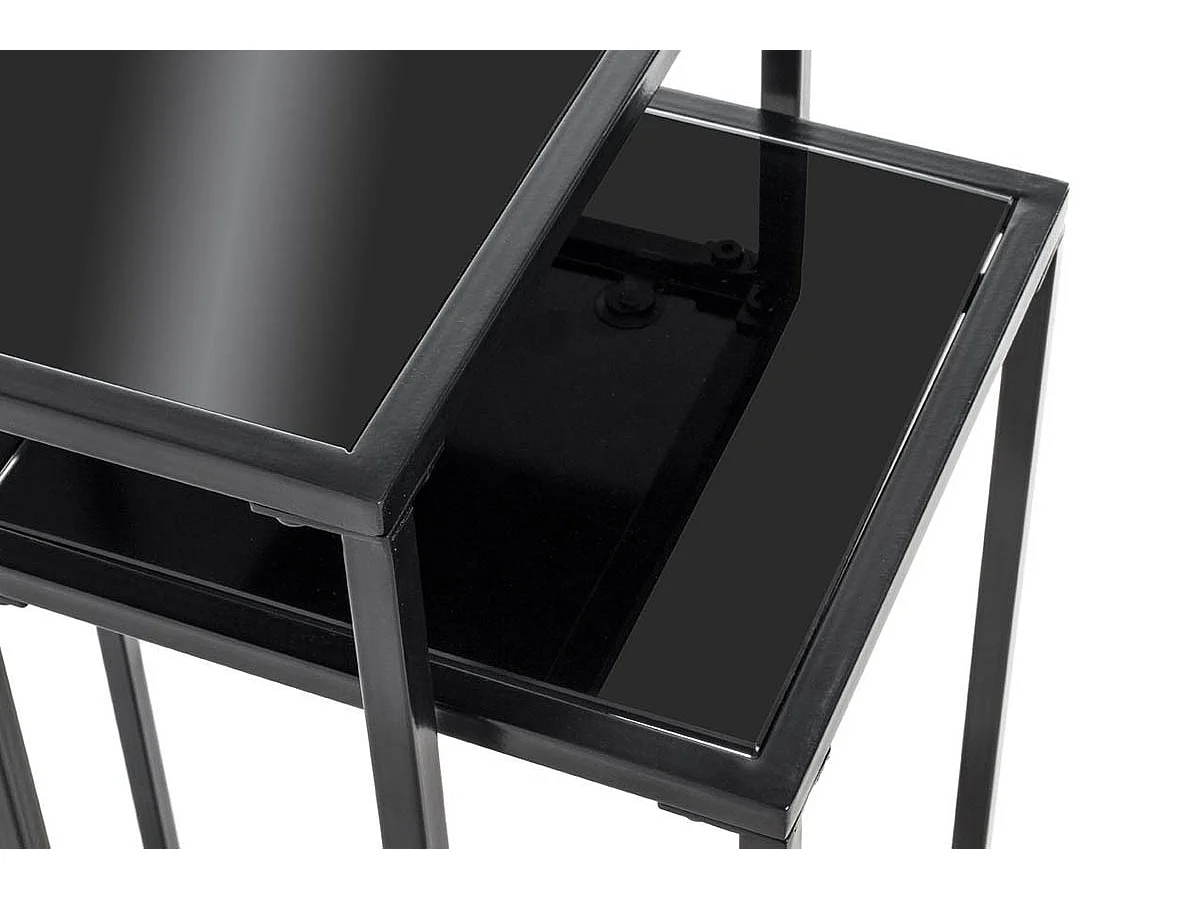 Lot de 2 portes plantes en métal coloris noir