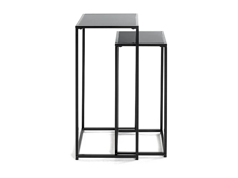 Lot de 2 portes plantes en métal coloris noir