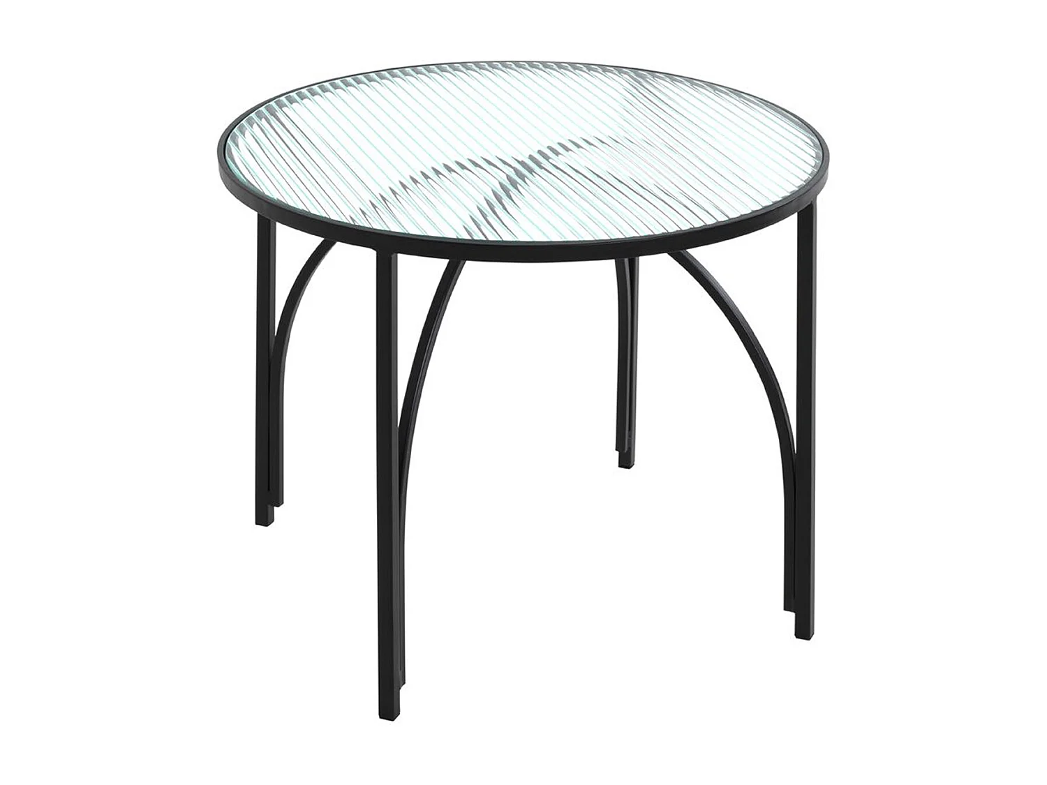 Table d'appoint, table de salon ronde en verre trempé, pieds en métal noir  - diamètre 50  x hauteur 40 cm