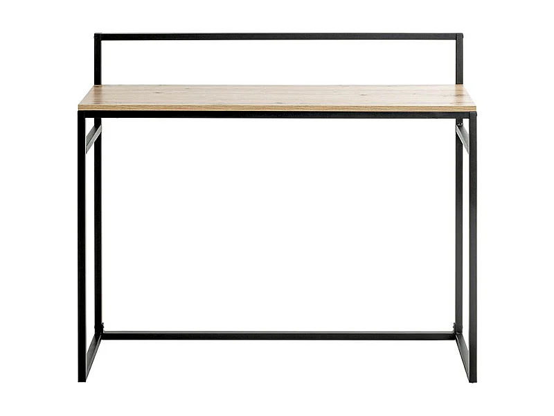 Meuble console, table console en bois coloris chêne et métal noir  -longueur 100 x profondeur 30 x hauteur 89 cm