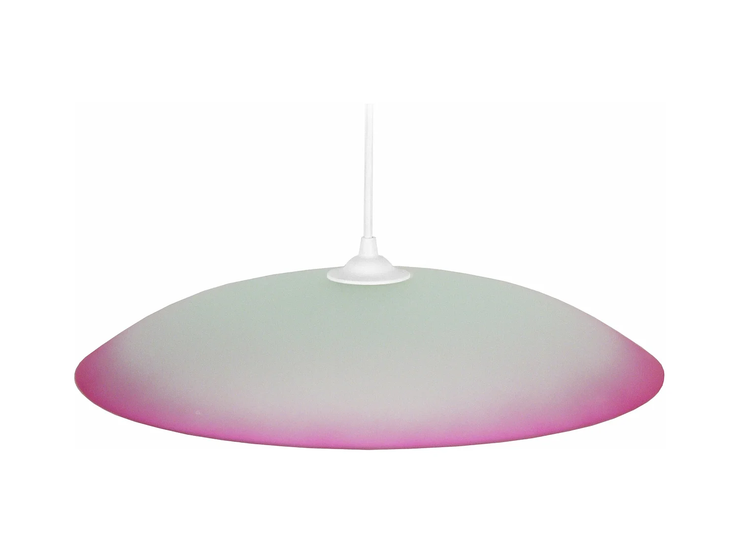 Suspension bol verre  blanc,rose 70 cm.