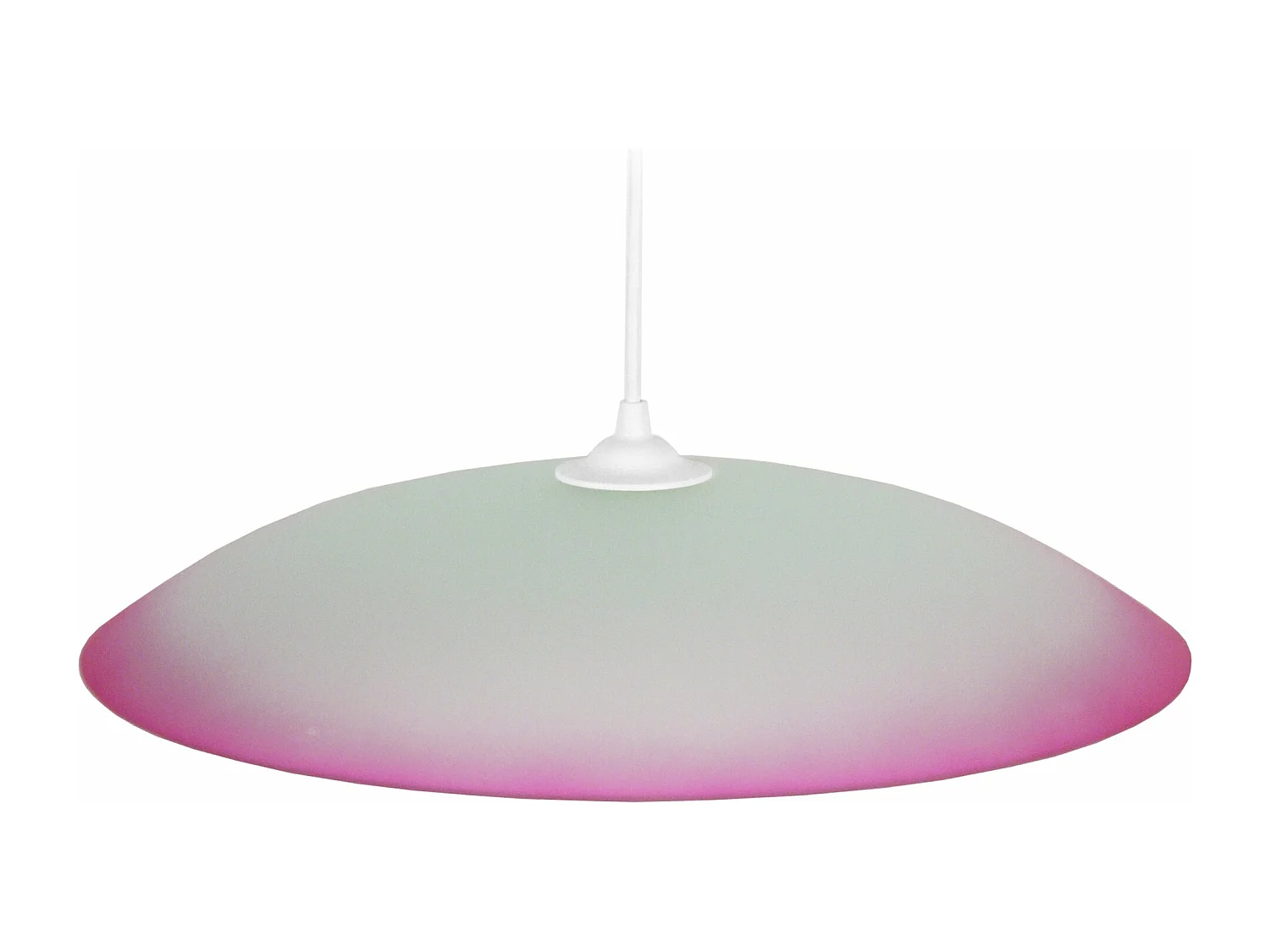 Suspension bol verre  blanc,rose 70 cm.