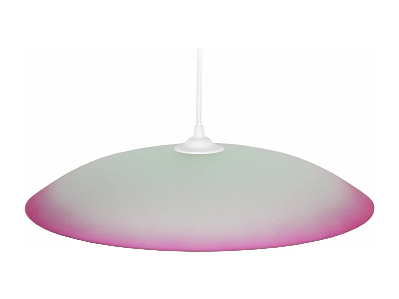 Suspension bol verre  blanc,rose 70 cm.