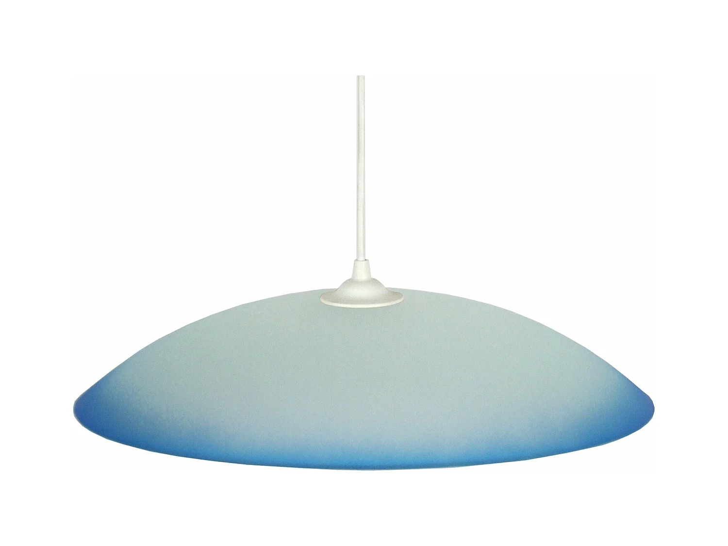 Suspension bol verre  blanc,bleu 70 cm.