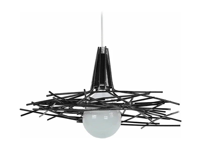 Suspension abstract métal filaire noir 80 cm.