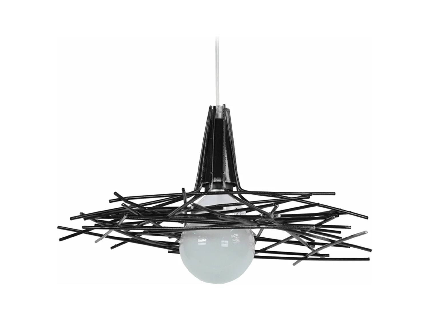 Suspension abstract métal filaire noir 80 cm.