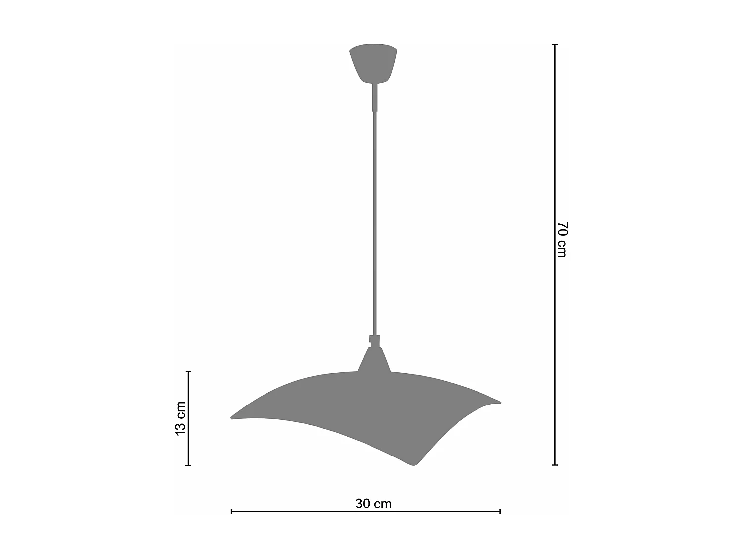 Suspension carré  verre blanc lignes noir aluminium 70 cm.