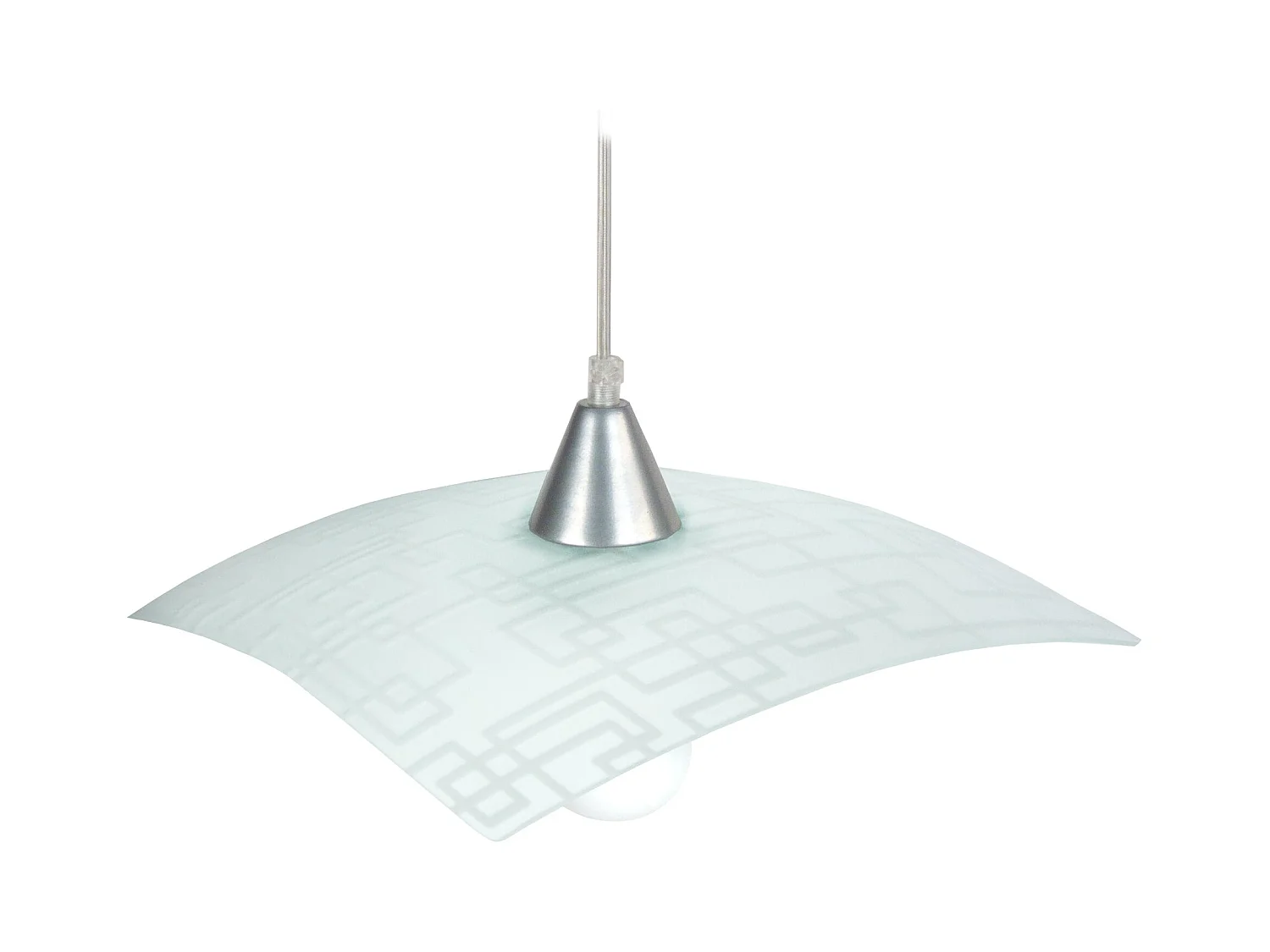 Suspension TOSEL ,verre,Gris ,H60xD 30x P 30cm