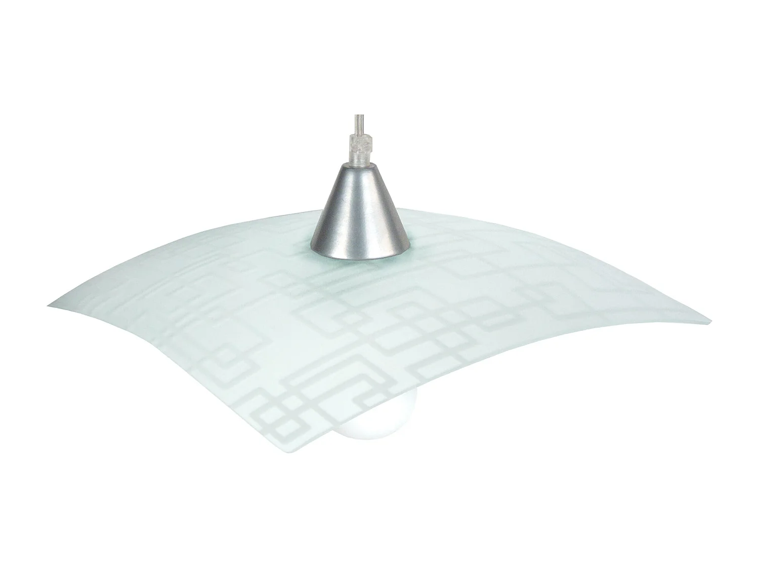 Suspension TOSEL ,verre,Gris ,H60xD 30x P 30cm