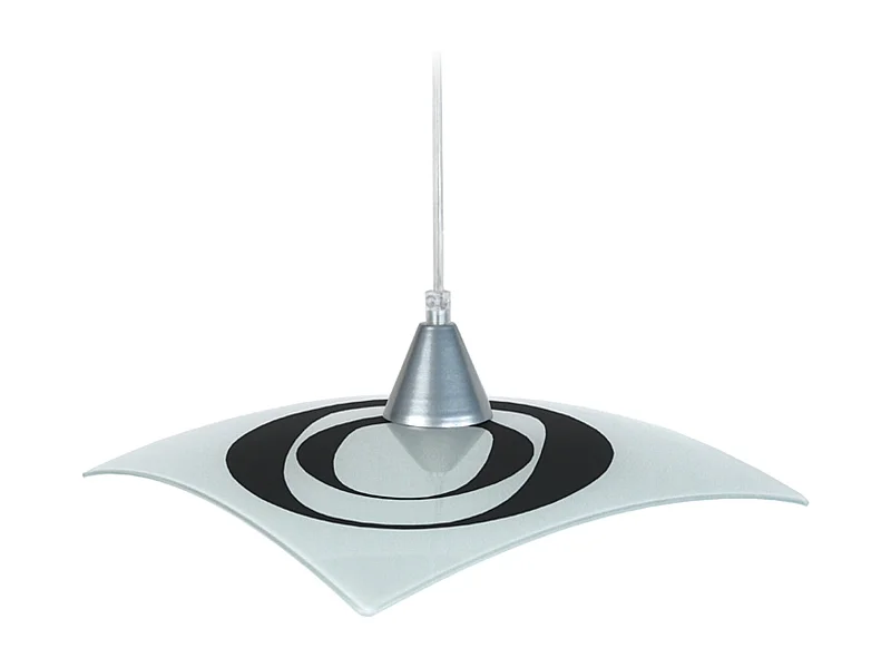 Suspensión  TOSEL ,vidrio,Negro ,A70xD30xP30cm