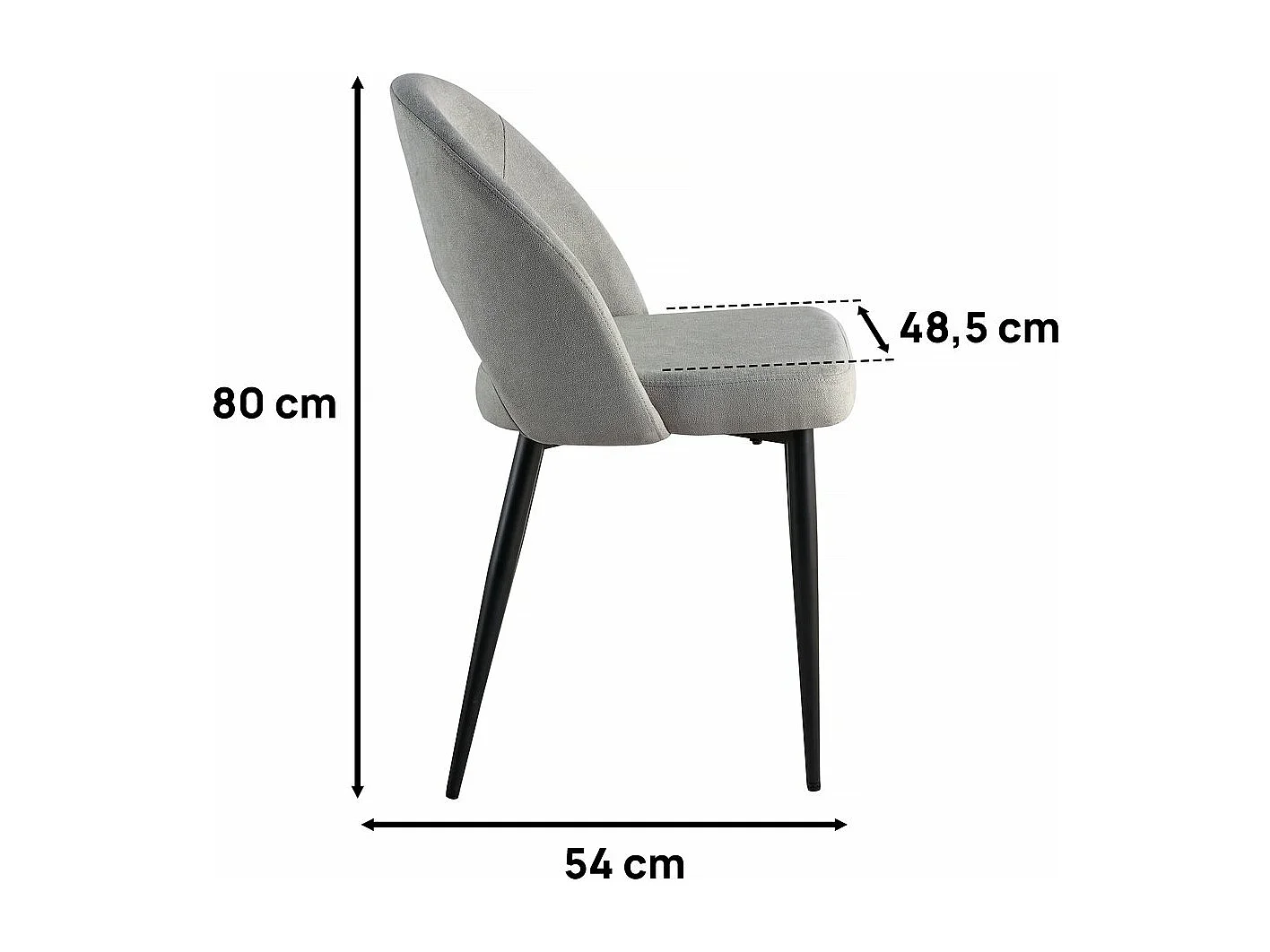 Lot de 2 chaises "Alma" - Gris