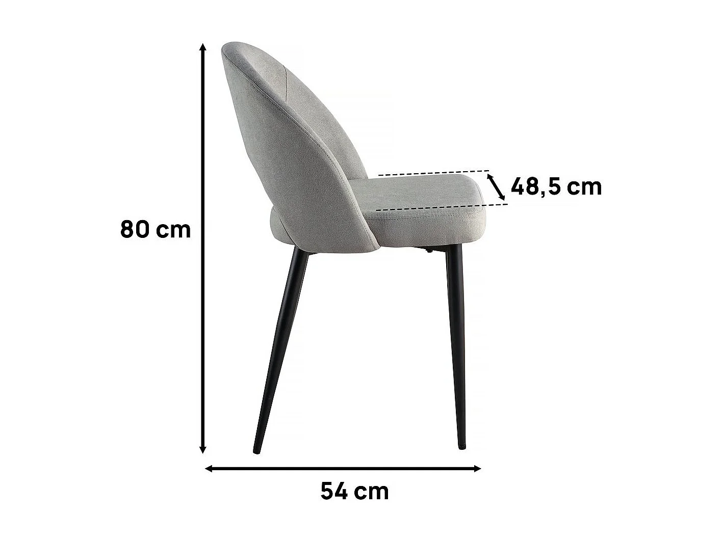 Lot de 2 chaises "Alma" - Gris