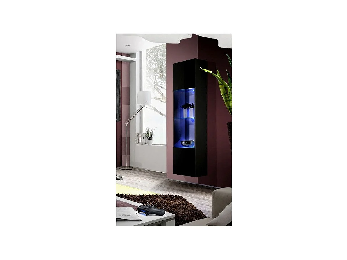 Vitrine LED Murale Design "Fly III" 170cm Noir