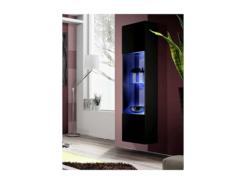 Vitrine LED Murale Design "Fly III" 170cm Noir
