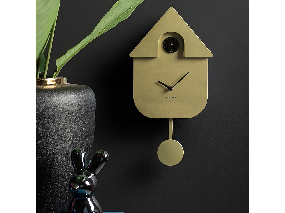 Modern Cuckoo - Horloge à pendule finition métallisée - Or