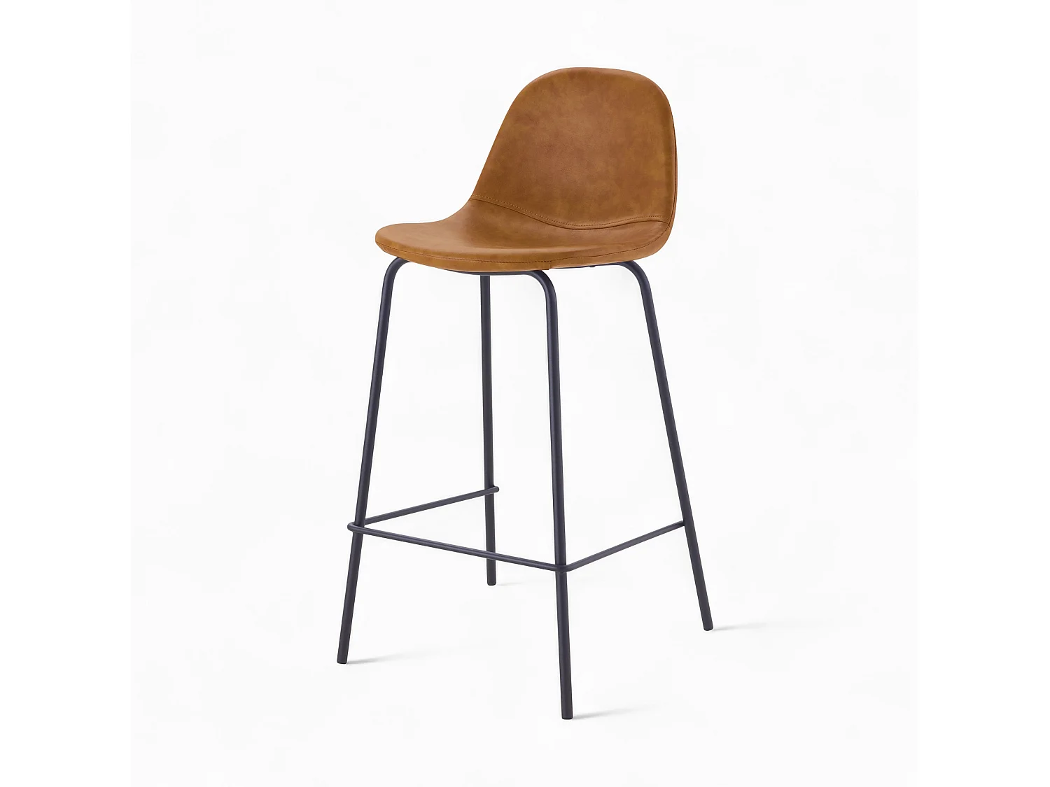 Pack 4 chaises pour îlot central camel et grises/noires 65 cm - Henrik