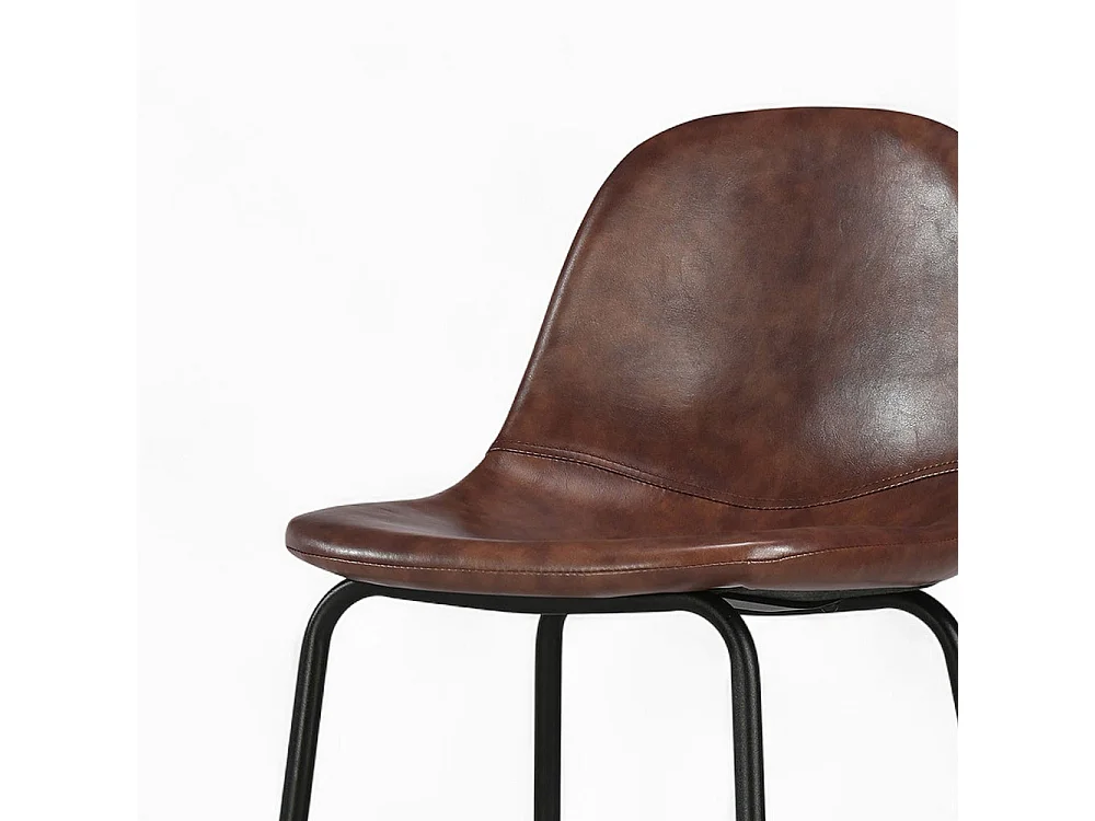 Pack di 4 sedie per isola centrale color cammello e marrone 65 cm - Henrik