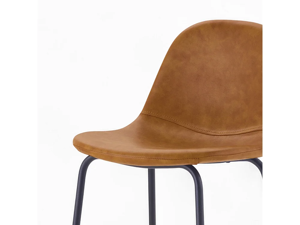 Pack 4 chaises pour îlot central camel et marron 65 cm - Henrik
