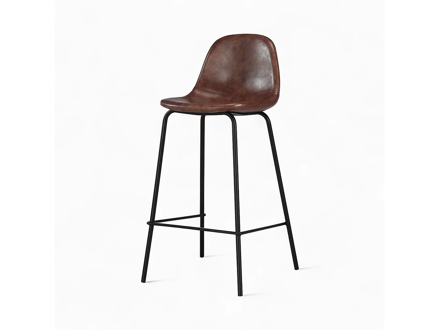 Pack 4 chaises pour îlot central camel et marron 65 cm - Henrik