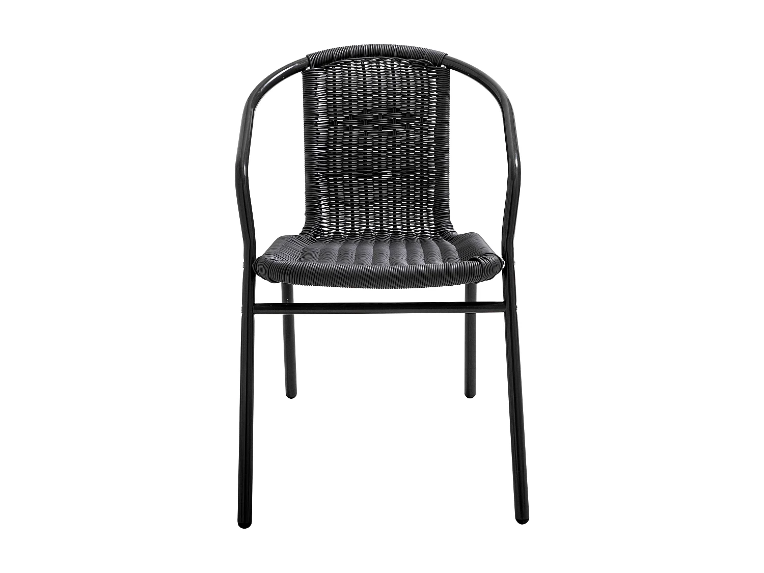 Lot de 4 fauteuils de jardin aluminium et résine noir