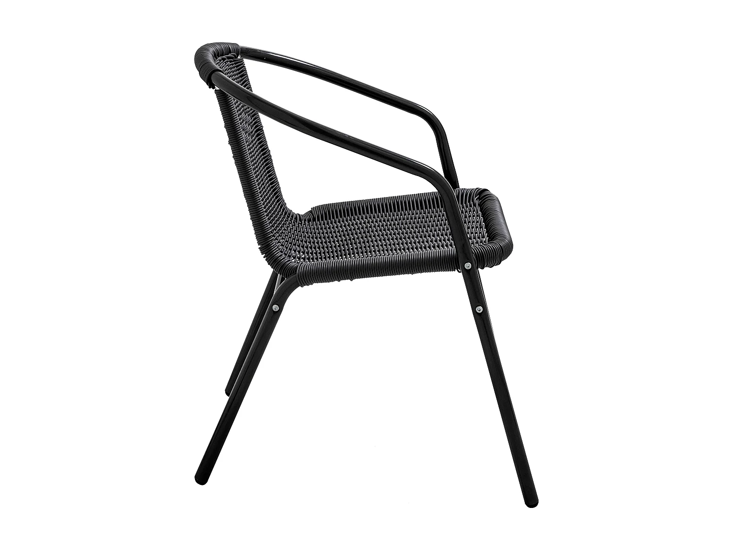 Lot de 4 fauteuils de jardin aluminium et résine noir
