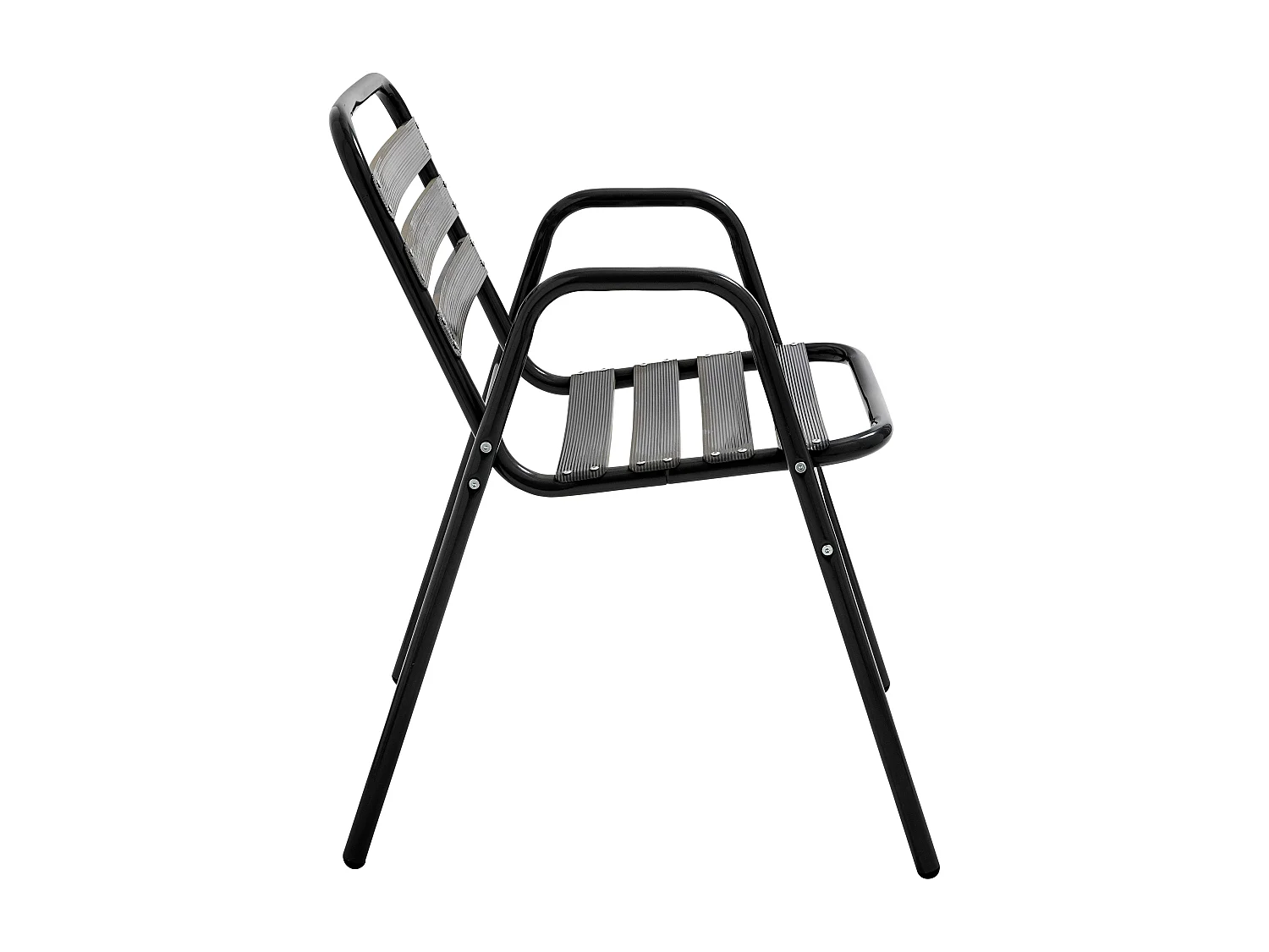 Lot de 4 fauteuils de jardin aluminium noir