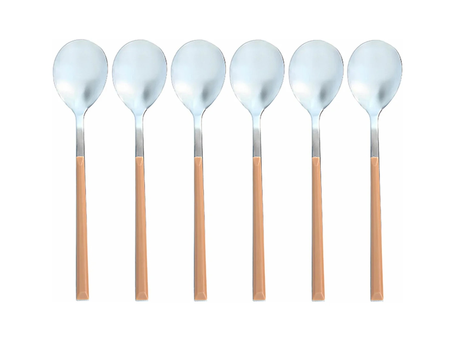 Novastyl - Lot 6 Cuilleres De Table Colorama 21.5cm En Acier Inoxydable Noisette