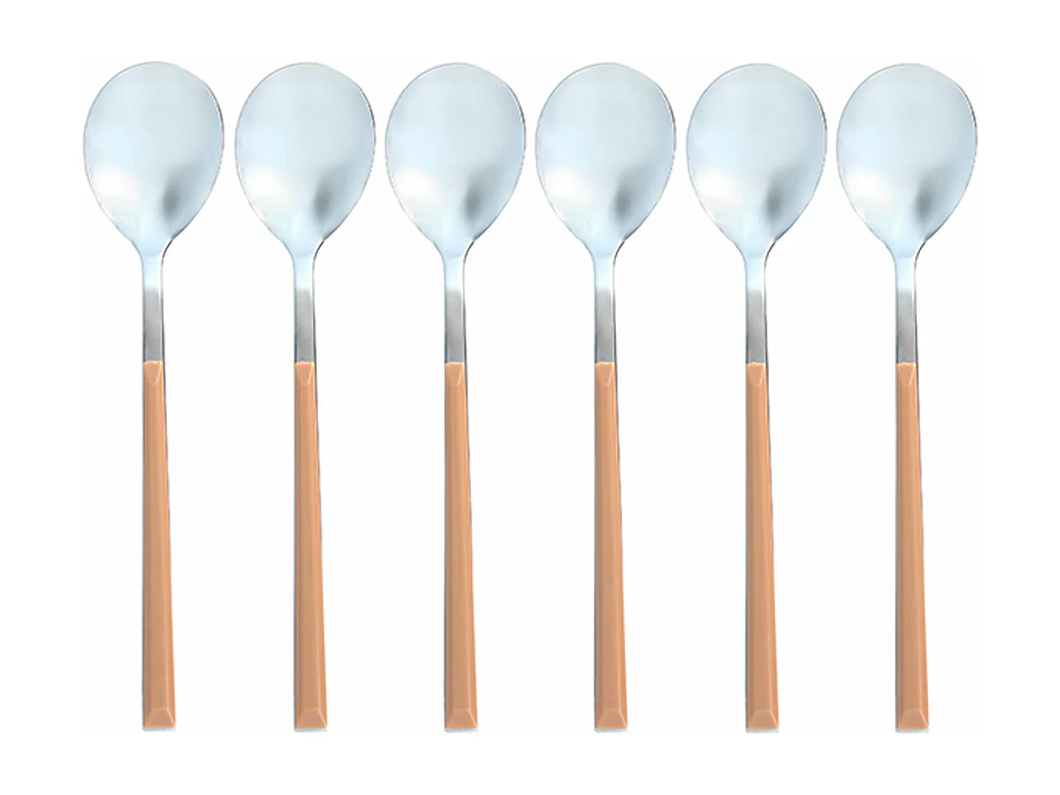 Novastyl - Lot 6 Cuilleres De Table Colorama 21.5cm En Acier Inoxydable Noisette