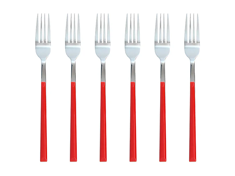 Novastyl - Lot 6 Fourchettes Table Colorama 21cm En Acier Inoxydable Magenta