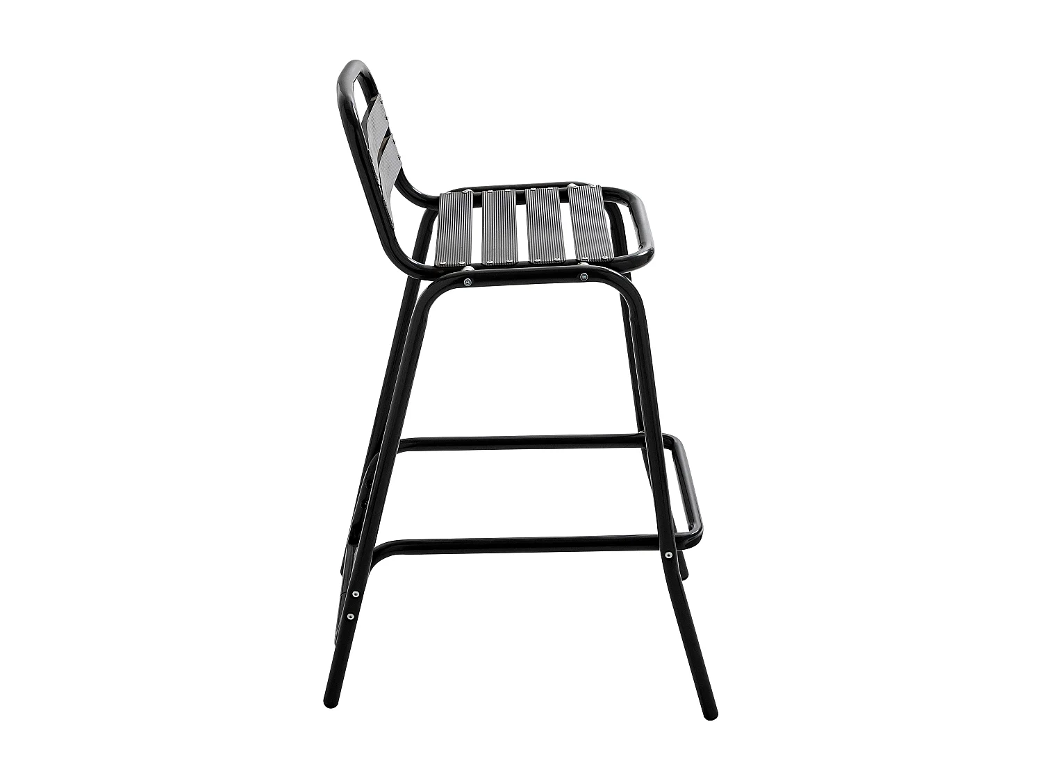 Lot de 4 chaises haute en aluminium noir