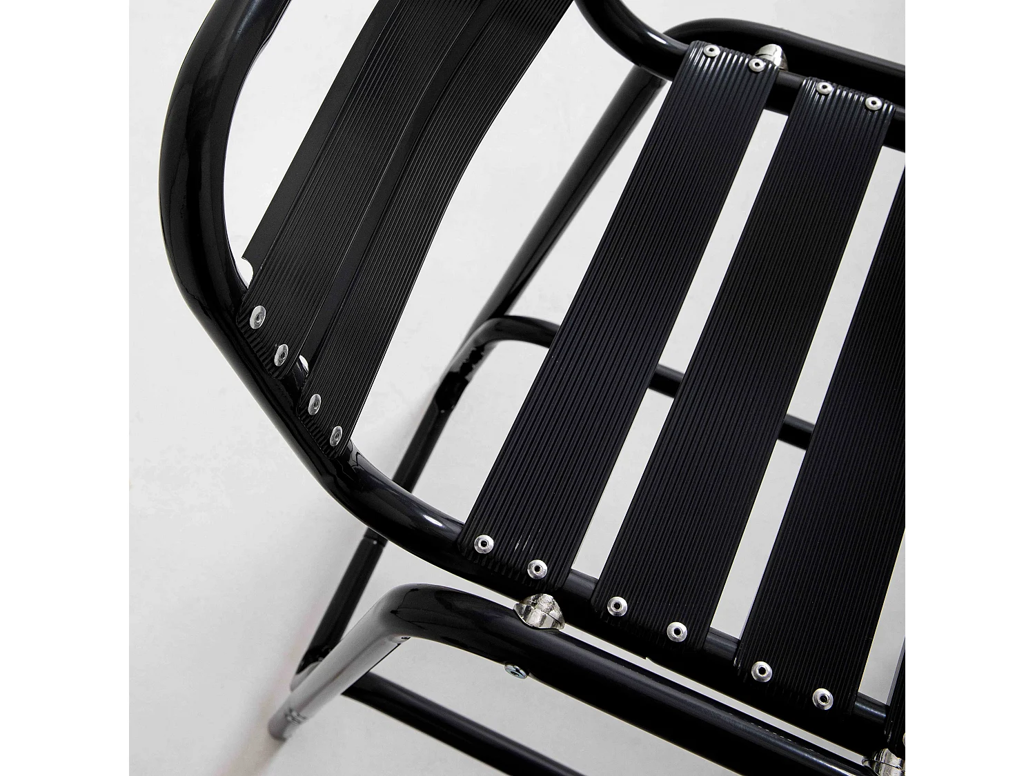 Lot de 4 chaises haute en aluminium noir